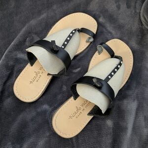 Women's Italian Black Sandals (Size 37)